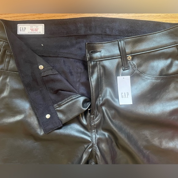 GAP Baby Boot Mid Rise Faux Leather Jeans - Picture 4 of 7